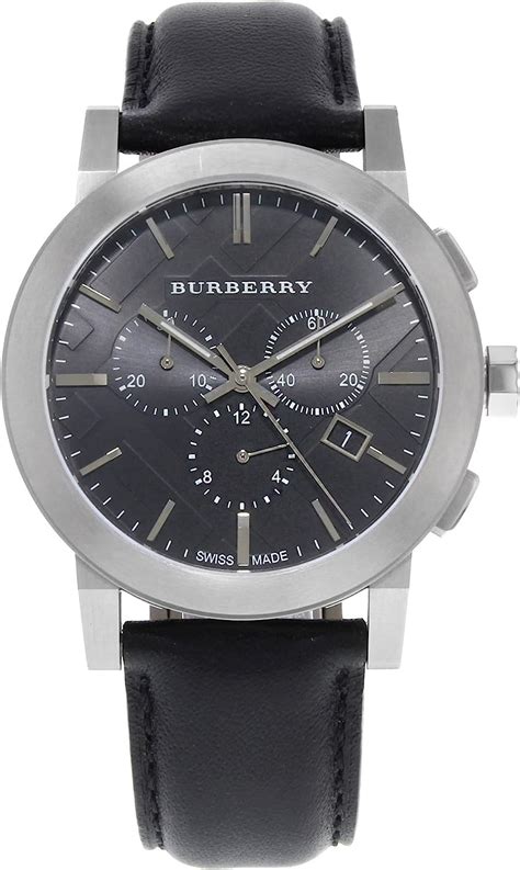 Burberry Women's BU9356 Large Check Black Leather Strap 